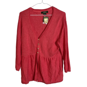 Eddie Bauer Knit Cardigan V Neck Womens XL Y2K Feminine Cottagecore NWT